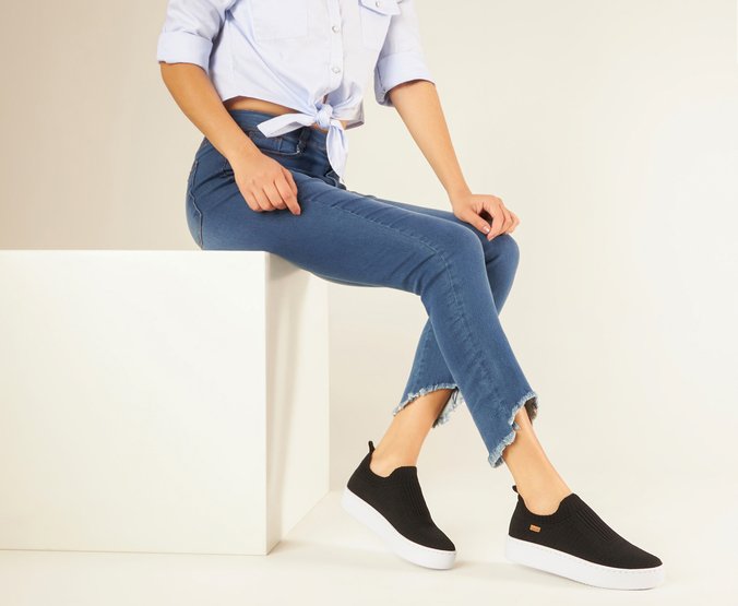 Slip on preto store flatform