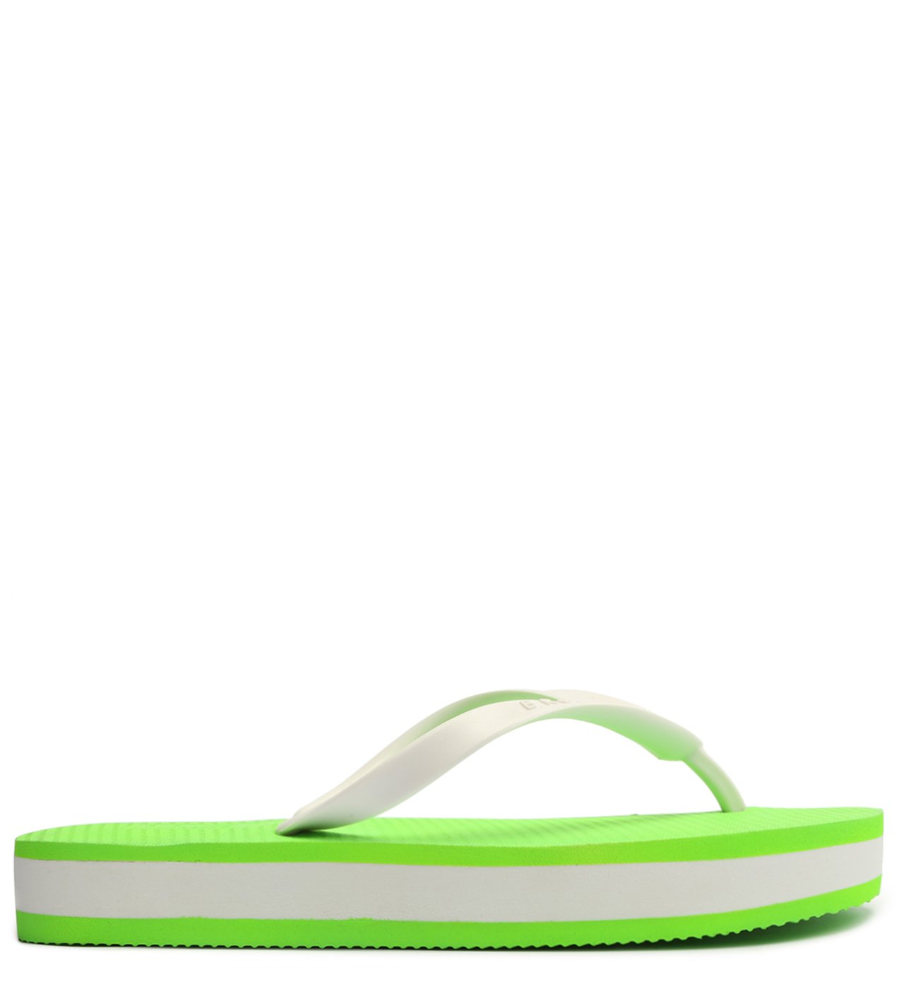 Chinelo Verde Neon e Branco Plataforma Brizza Arezzo