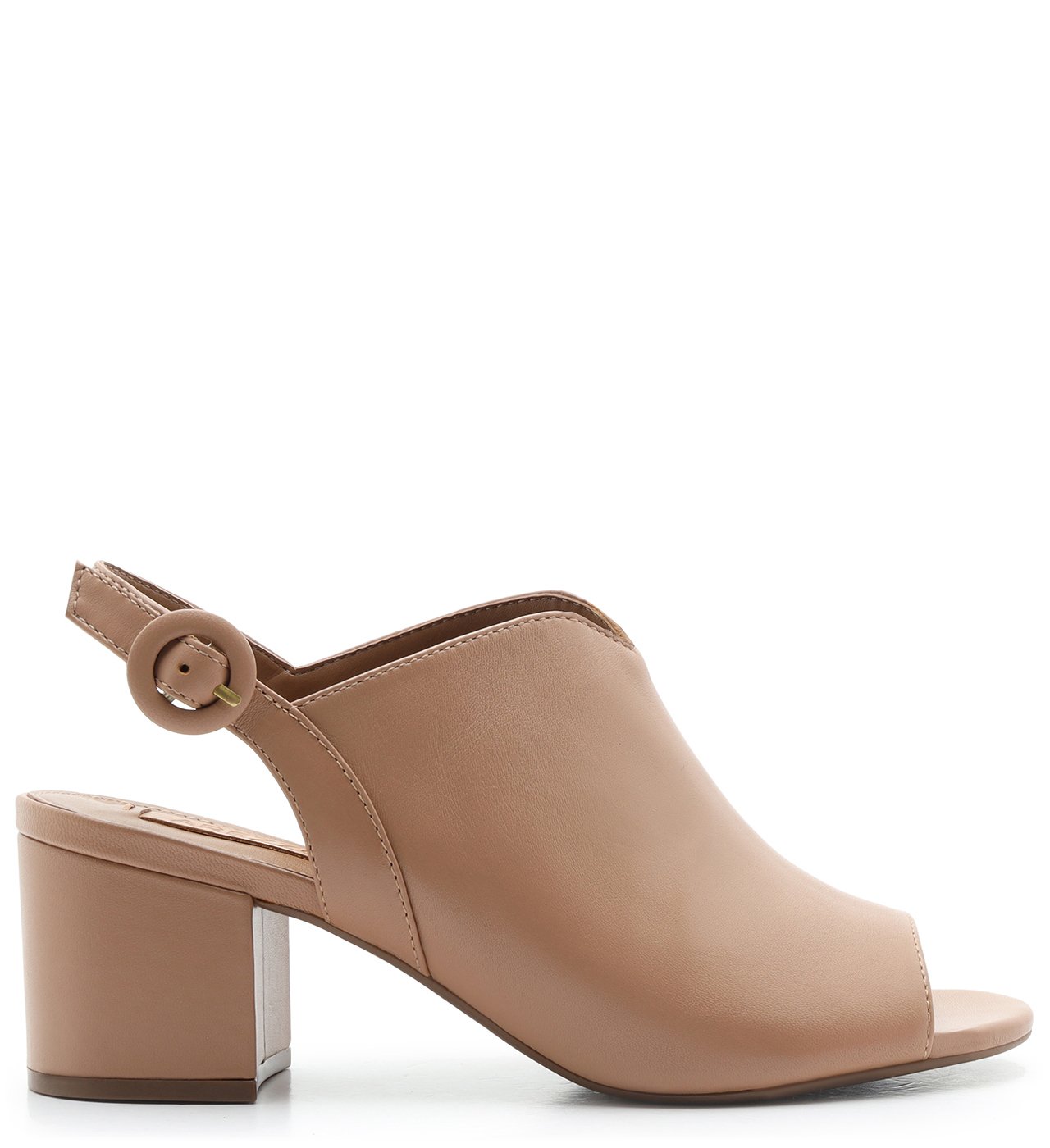 Sandal Boot Couro Salto Bloco Slingback Neo Blush Arezzo