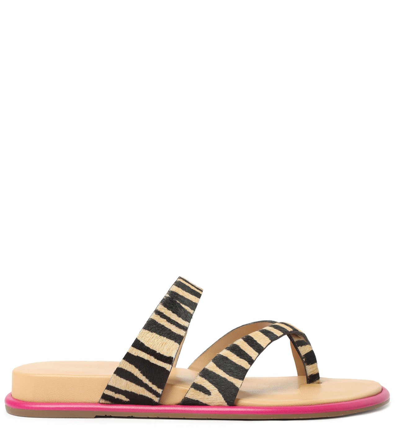 Rasteira Bege Animal Fun Zebra Arezzo