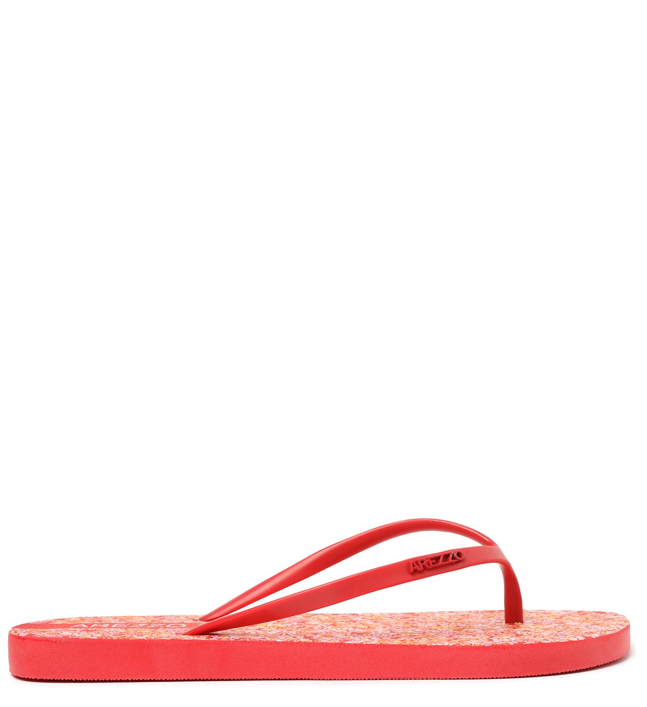 Chinelo de Dedo Vermelho Floral Arezzo