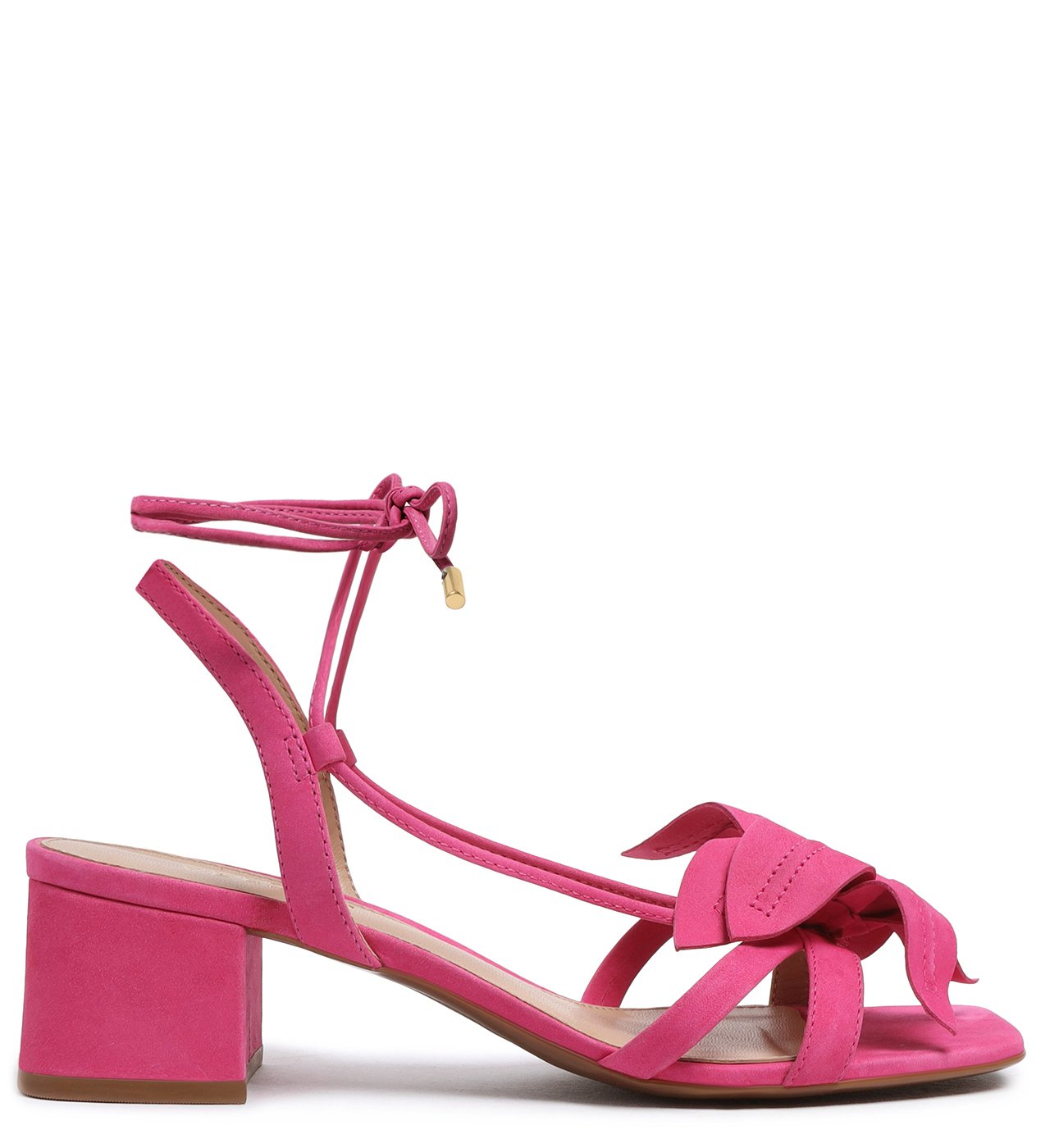 Sand lia Rosa Lily Nobuck Bloco Arezzo