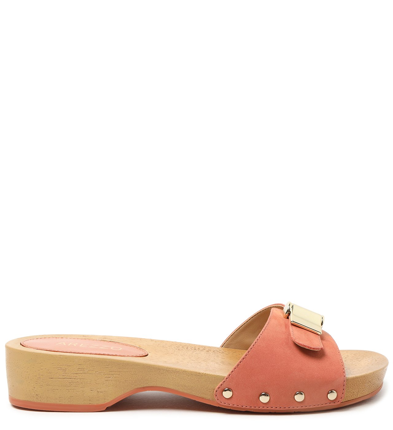 Sand lia Marrom Couro Clog Salto Flatform Arezzo