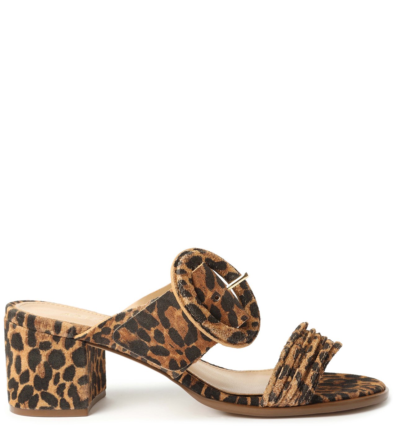 Sand lia Animal Print Couro Bloco Aberta Arezzo